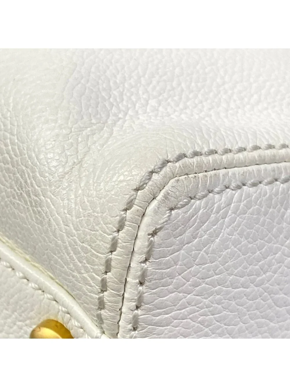 Chanel Handbag White Chain Handle Gold CC Logo Leather